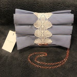 NWT Ted Baker Box Pleat Bow Evening Bag!